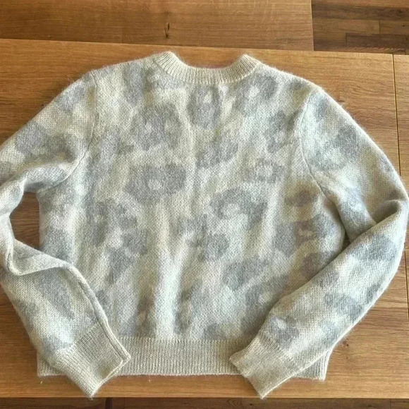 Rag & Bone Leopard-Print Mohair-Blend Crewneck Sweater Size Medium - Picture 6 of 7